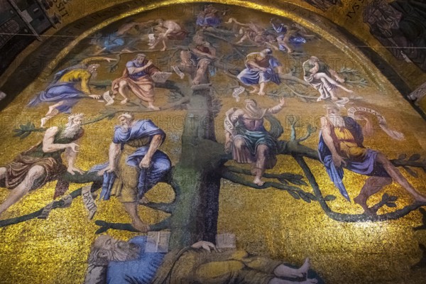 Interior view of St. Mark's Basilica, mosaics, frescoes, Venice, Veneto, Adriatic Sea, Northern Italy, Italy