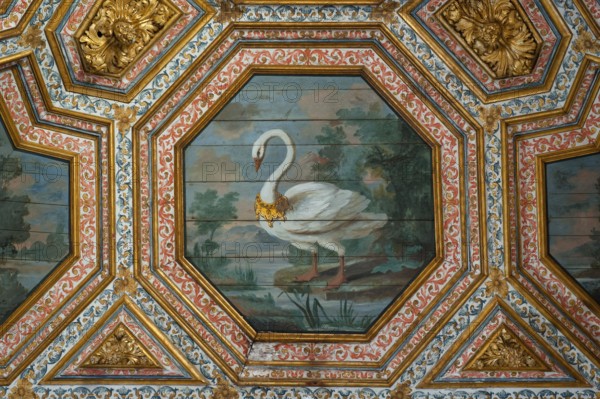 Mural, Swan Hall, Palacio Nacional de Sintra, Sintra, Lisboa, Portugal