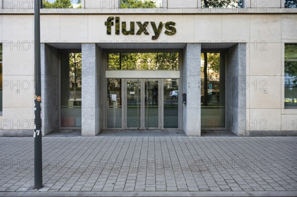 Brussels Old Town, Brussels Capital Region, Belgium, 09 11 2022, Facade of the Fluxys energy company headquarters