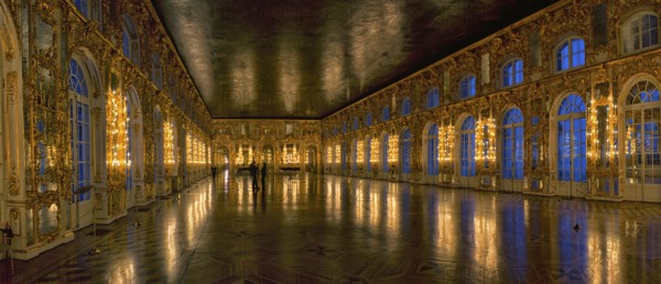 Saint-Petersburg, Russia - August 16, 2018: City of St Pererburge. Palaces and architecture. Interiors and pictures inside historical buildings. Paintings and art in the museum. Statues and art