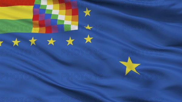 Naval Ensign Of Bolivia Flag, Closeup View