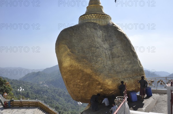 Golden rocks in Burma