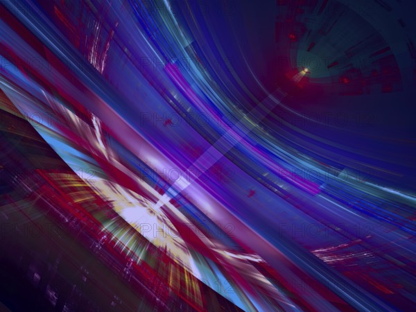 Abstract science fiction or future technology theme background - computer-generated 3d illustration. Futuristic space station or hall. Diagonal composition. For web design, posters, flyers