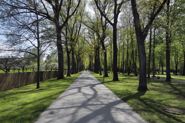 The famous Hofgarten city park situated near the Jean Paul, Wagner and Liszt museums on a sunny April day, Bayreuth, Germany
