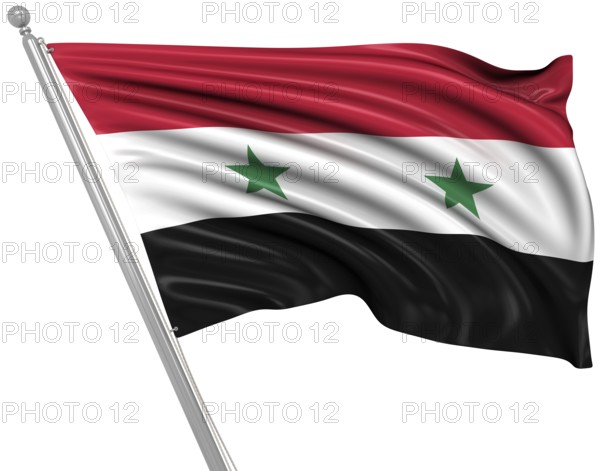 Flag of Syria, 3d rendered image
