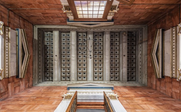 Athens Old Town, Attica, Greece, 12 28 2019 Interior of the Greek National Academy in neo classical style with ornaments