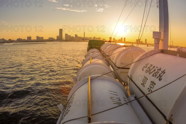 Evening of Yokohama from Salvia round of the deck. Shooting Location: Yokohama-city kanagawa prefecture