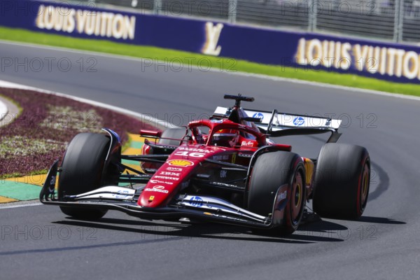 MELBOURNE, AUSTRALIA - MARCH 14: Charles Leclerc of Monaco drives the Scuderia Ferrari HP SF-25 during first practice in the 2025 Australian Grand Prix at Albert Park in Melbourne, Australia
