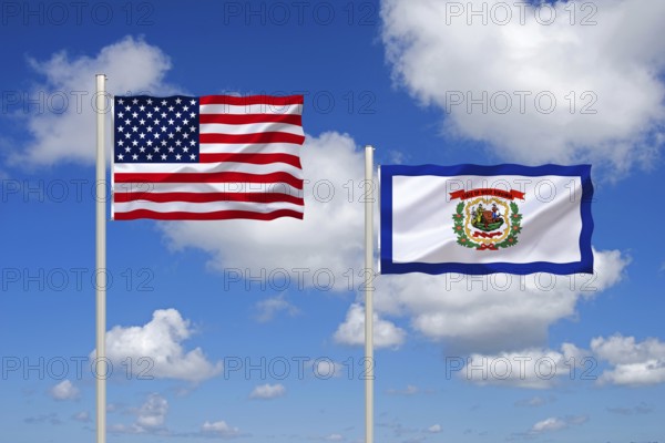 The flag of the USA and West Virginia, Studio