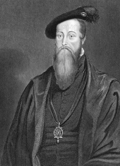 Thomas Seymour, 1st Baron Seymour of Sudeley (1508-1549) on engraving from 1838. English politician. Engraved by H.Robinson after a painting by Holbein and published by J.Tallis & Co