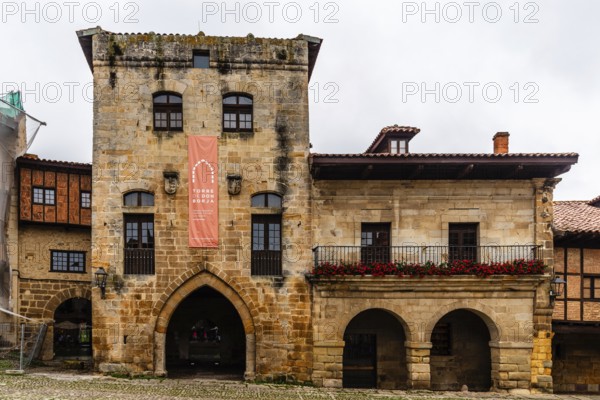 Santillana del Mar, Spain - August 31, 2024: Scenic view of the beautiful town of Santillana del Mar in Cantabria
