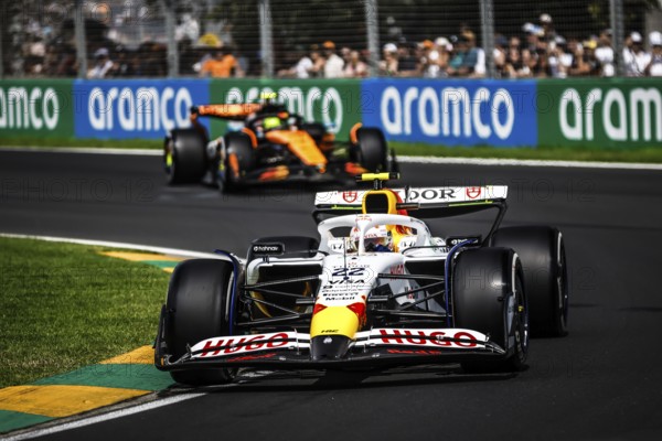 Yuki Tsunoda of Japan drives the Visa Cash App Racing Bulls F1 Team VCARB 02 during third practice in the 2025 Australian Grand Prix at Albert Park in Melbourne, Australia