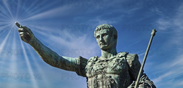 Julius Caesar, ancient statue in Rome, Italy. Concept for leadership, personal growth, personal development, self help