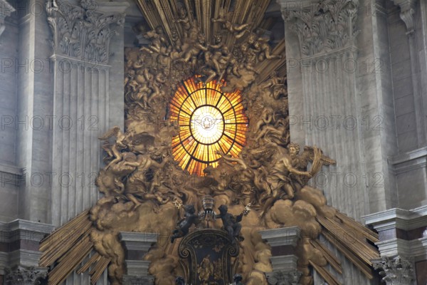 Bernini's Cathedra Petri and Gloria, St Peter's Basilica, Rome, Italy Rome, Italy