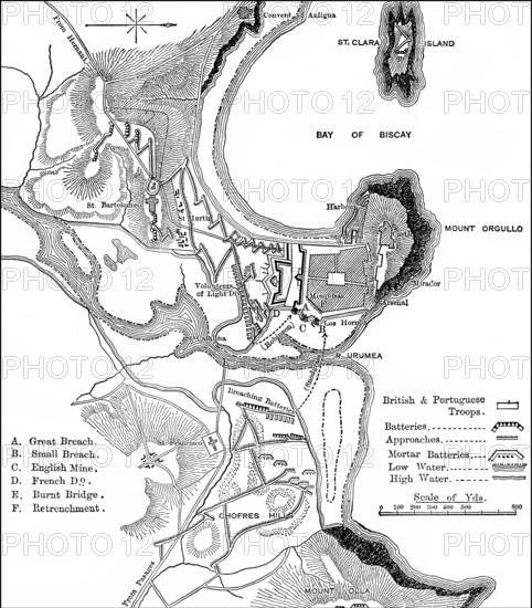 Siege of San Sebastián, 7 July – 8 September 1813, Peninsular War, From British Battles on Land and Sea, by James Grant