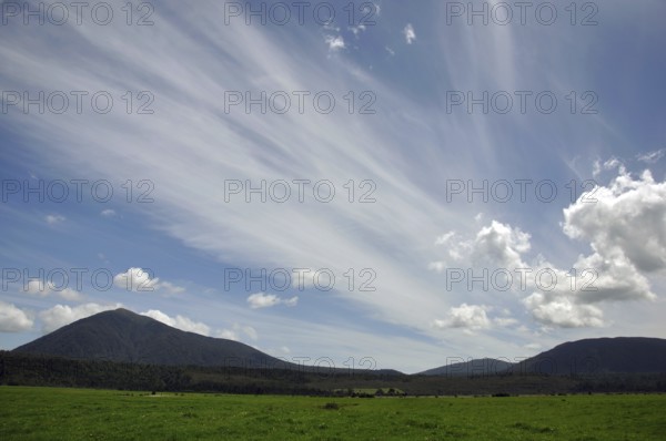 Cirrus clouds over Westland, South Island, New Zealand