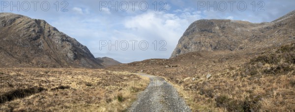 Track leading into Glen Mhiabhaig, Isle of Harris in the outer Hebrides, Scotland, United Kingdom