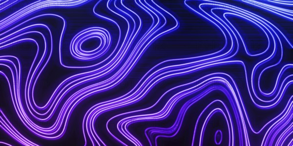 Neon Glow blue and purple lines on a dark background, Cyberpunk background