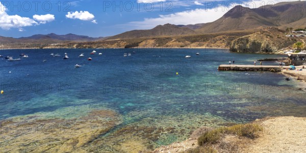 Fondeadero de la Isleta, La Isleta del Moro, Cabo de Gata-Níjar Natural Park, UNESCO Biosphere Reserve, Hot Desert Climate Region, Almería, Andalucía, Spain