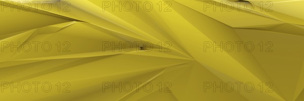 A yellow low poly background banner. 3D illustration
