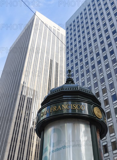 A picture of round kiosk in Downtown San Francisco