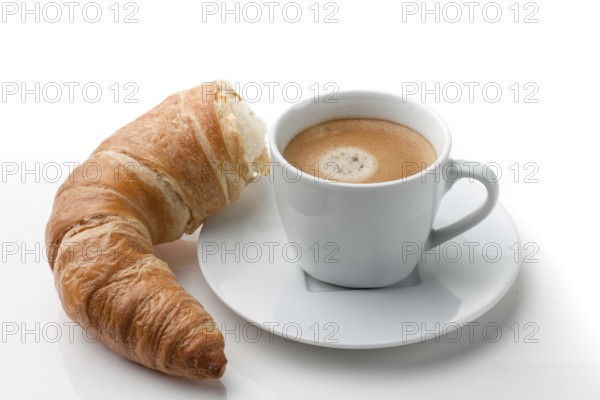 Croissants Pastries and a cup of coffee for breakfast Studioaufnahme, Austria