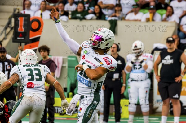 German Football League, Game: Schwäbisch Hall Unicorns, Saarland Hurricanes in the Optima Sportpark in Schwäbisch Hall Germany on 08. June. 2024