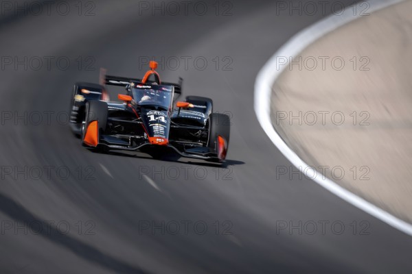 SANTINO FERRUCCI (14) of Woodbury, Connecticut practices for the Hy-Vee Homefront 250 at Iowa Speedway in Newton, IA