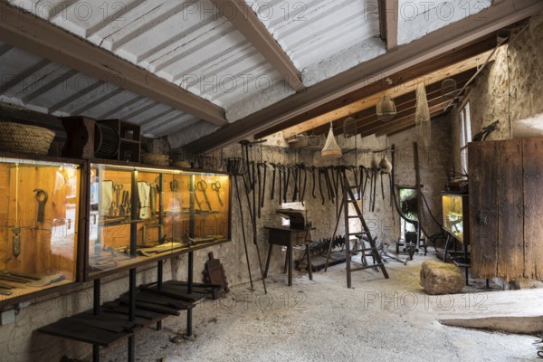 Esporles, Mallorca, Spain, 12 26 2017: Historic equipment at the la Granja, The Farm museum