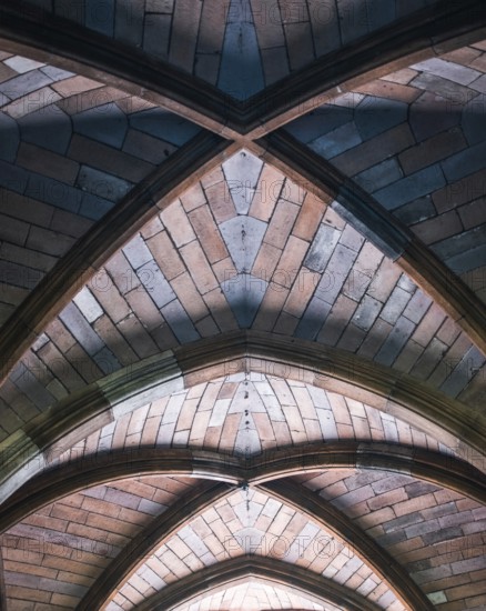 Architecture Detail Of Archways Underneath An Ancient University Or Church In Europe