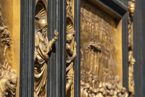 Paradise Gate at the baptistery of the cathedral Santa Maria del Fiore in Florence, Italy