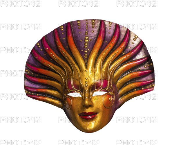 A beautiful carnivale mask from venice Italy. Isolated on white background.Venice Italy