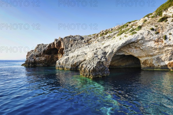 The famous Blue Caves in Zakynthos island, Greece