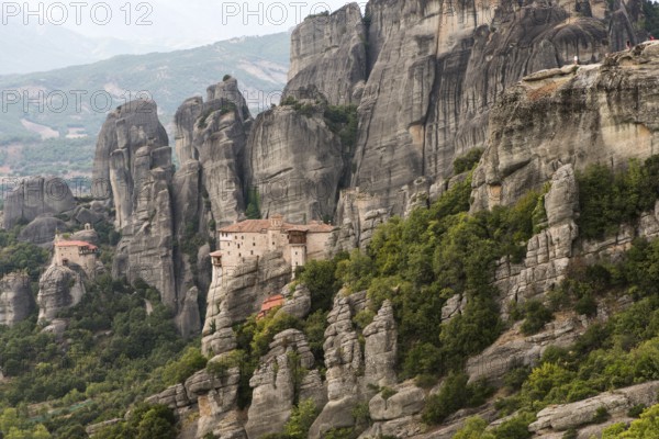 Meteora in Greece. Meteora is the monasteries on the top of the rock towers