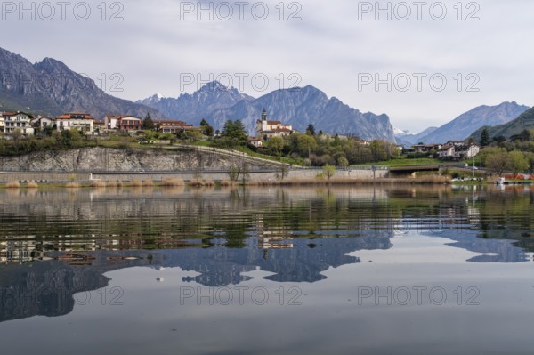 Landscape of Lake Annone in Brianza