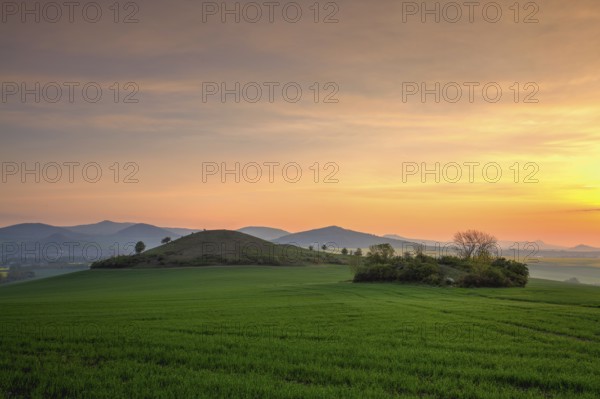 Sunrise in Central Bohemian Highlands, Czech Republic. Central Bohemian Uplands is a mountain range located in northern Bohemia. The range is about 80 km long. HDR Image