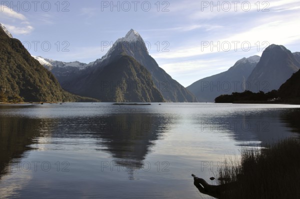 Reflection of Mitre Peak, Milford Sound, Fiordland, New Zealand