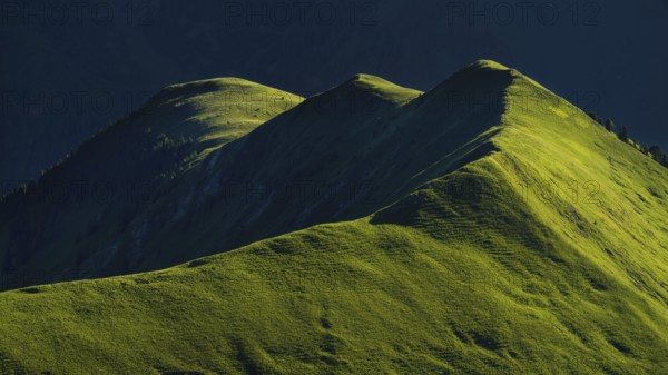 Mountain Gartner Berg and Gartner Joch near Lermoos at sunrise
