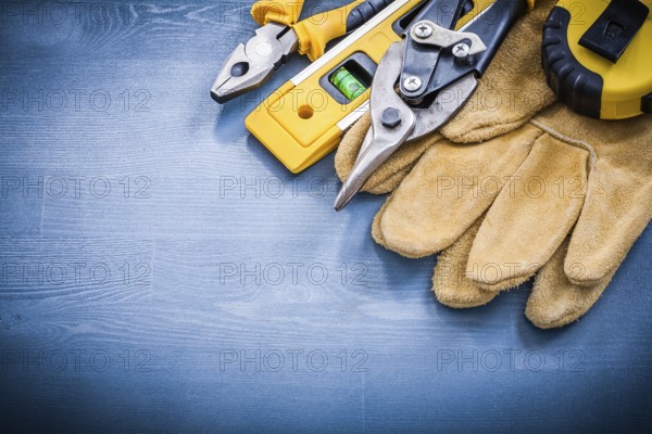 Pliers steel cutter tape-line construction level leather protective gloves