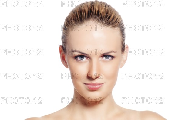 Beautiful blonde. Isolated on white background