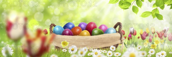 Easter eggs in a basket