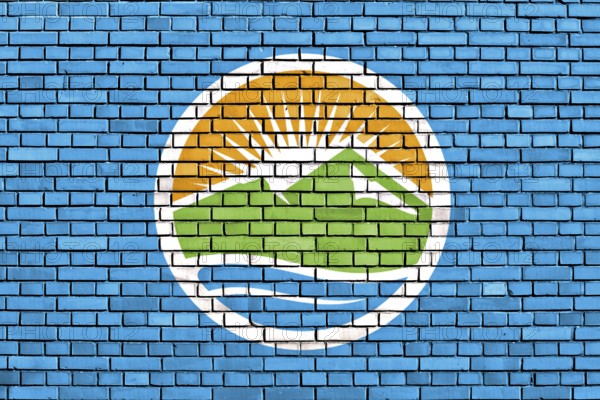 Flag of Provo painted on brick wall