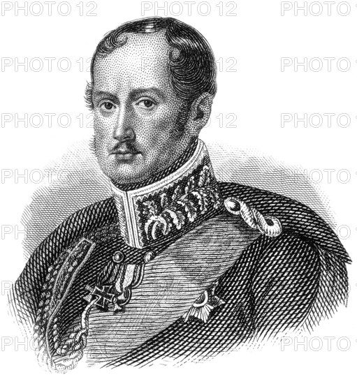 Portrait of Frederick William III or Friedrich Wilhelm III., 1770 - 1840, king of Prussia, Portrait von Friedrich Wilhelm III., 1770 - 1840, König von Preußen und als Markgraf von Brandenburg