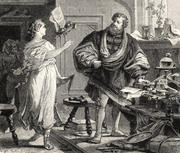 EXPLANATION OF AN ANCIENT WOODCUT, REPRESENTING HANS SACHS' POETICAL MISSION, poem by Johann Wolfgang von Goethe