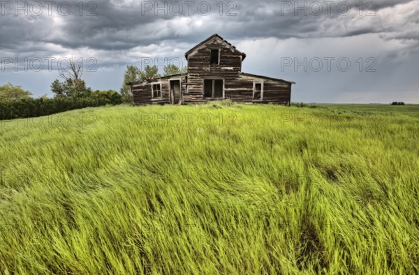 Abandoned Prairie House rural Saskatchewan Canada Summer