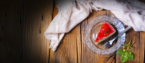 Delicious strawberry cream cheese tart with sponge base
