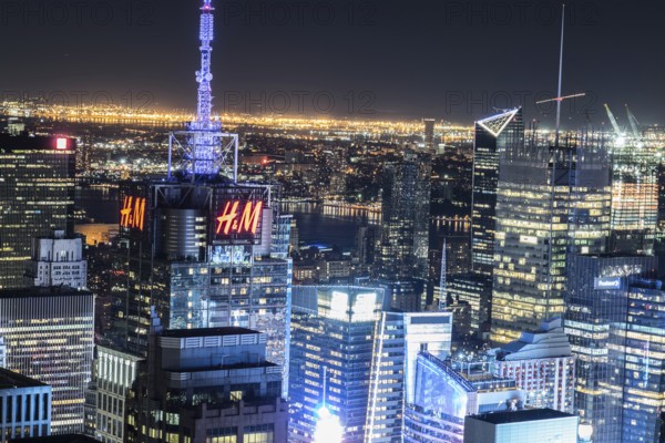 New York Manhattan night view. Shooting Location: New York, Manhattan