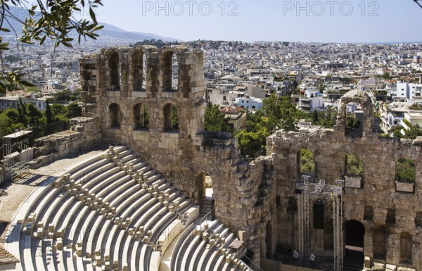The Odeon of Herodes Atticus is a stone theatre structure located on the southwest slope of the Acropolis of Athens