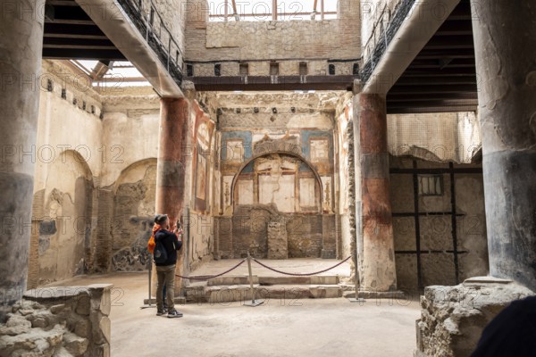 HERCULANEUM, ITALY, MAY 05, 2022, Hall of the Augustals, Herculaneum