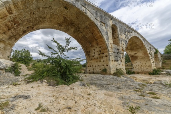 The Julien bridge, Roman bridge over the Calavon river. Roman bridge in the Luberon located on the Via Domitia